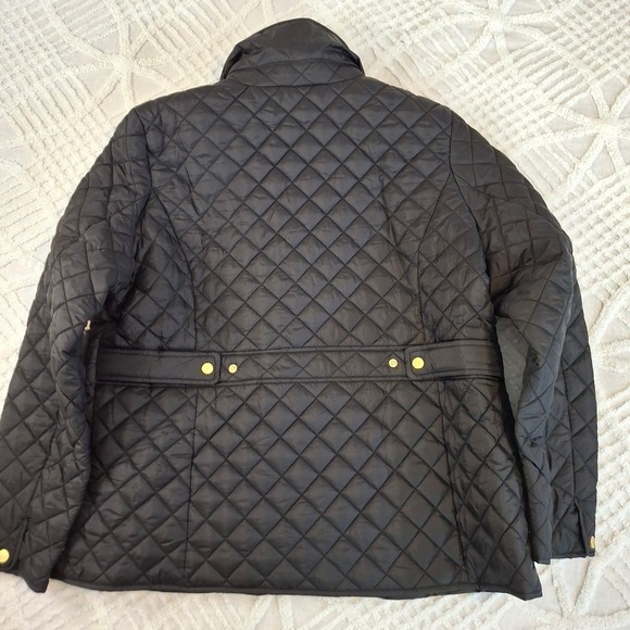 Crown & Ivy Womens Size XXL Quilted Barn Jacket True Black Gold Snap NWT - Picture 6 of 10